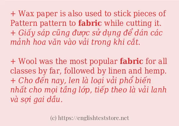 fabric cách dùng và ví dụ trong câu