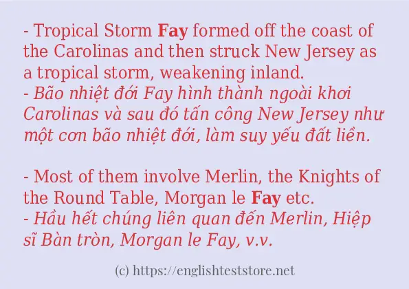 fay câu ví dụ về cách dùng