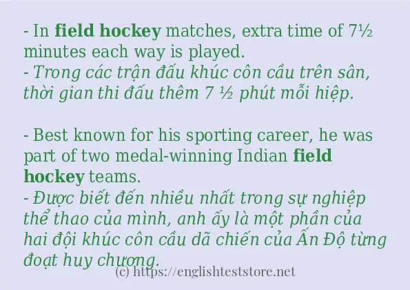 field hockey cách dùng và câu ví dụ