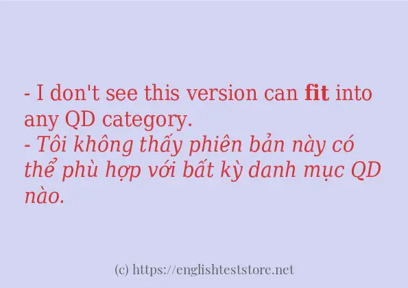 fit ví dụ cách dùng trong câu