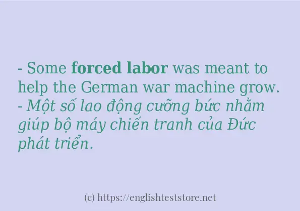 forced labor sử dụng thực tế trong câu