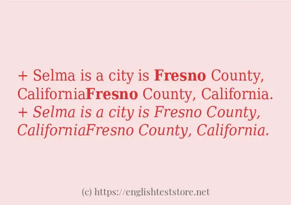 fresno câu ví dụ về cách dùng