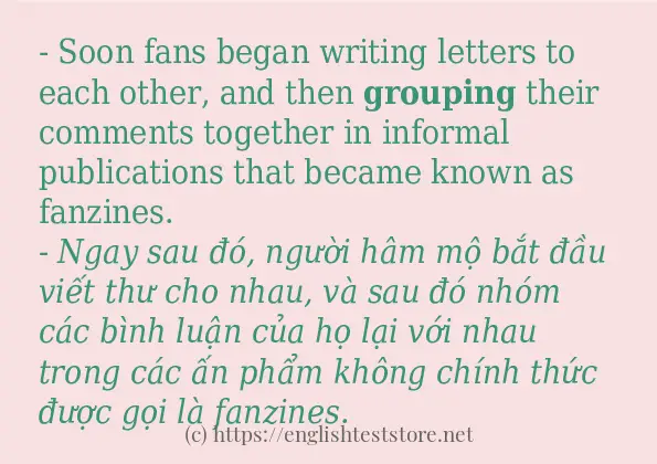 grouping câu ví dụ và cách dùng