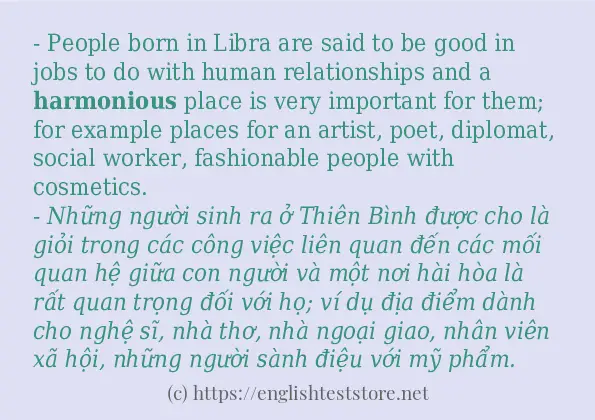 harmonious sử dụng như thế nào và câu ví dụ