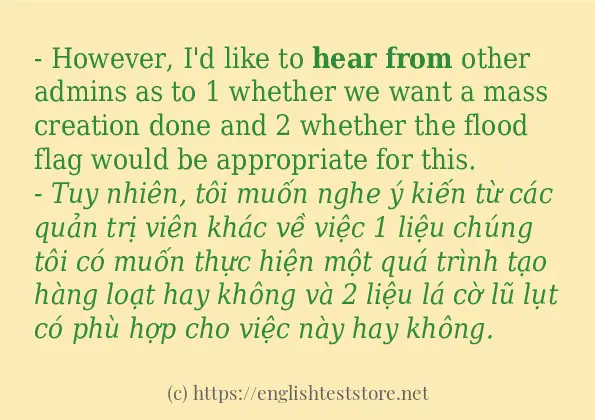 hear from dùng như thế nào?