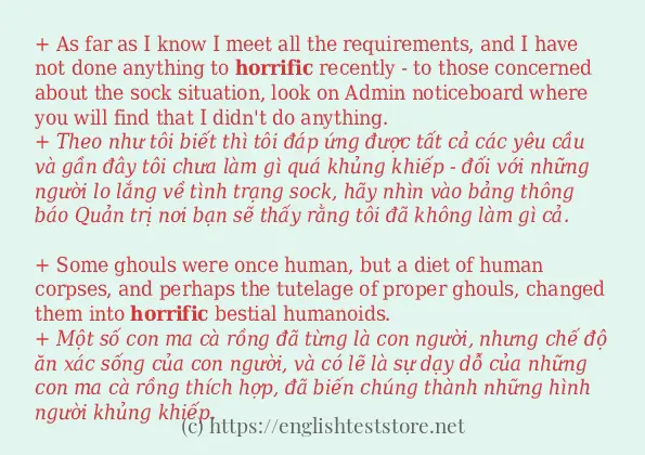 horrific các ví dụ và câu điển hình