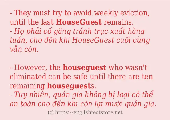 houseguest cách dùng trong câu và ví dụ