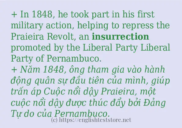 insurrection câu ví dụ về cách dùng