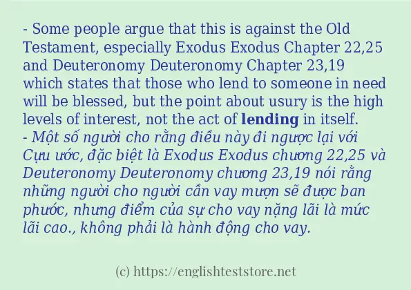 lending cách dùng và ví dụ trong câu