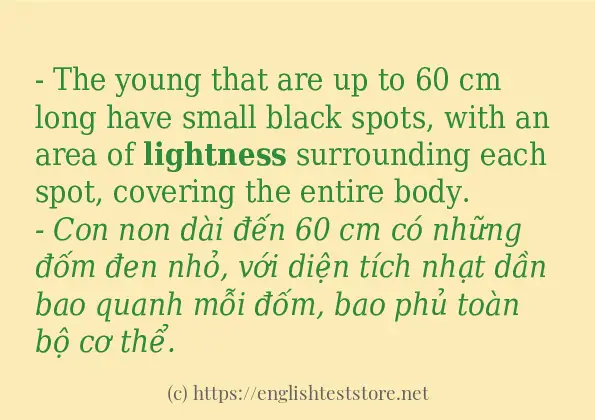 lightness cách sử dụng trong câu và ví dụ