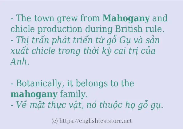 mahogany sử dụng thực tế trong câu