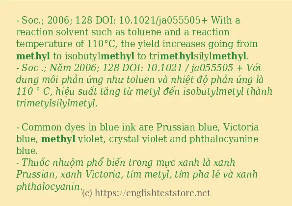 methyl sử dụng như thế nào và câu ví dụ