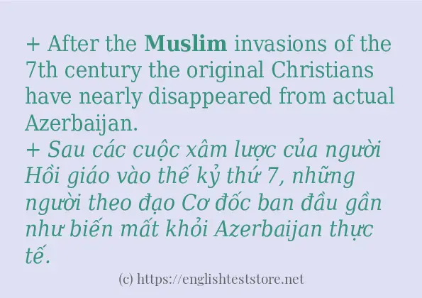 muslim sử dụng như thế nào và câu ví dụ