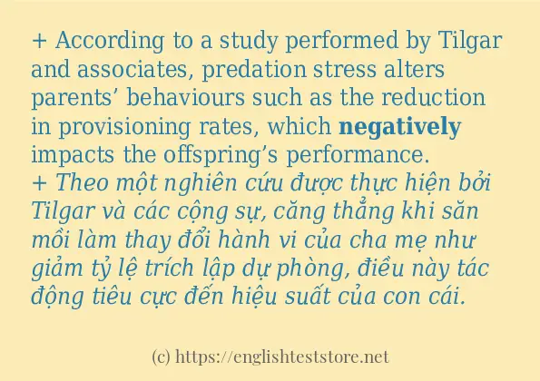 negatively các ví dụ và câu điển hình