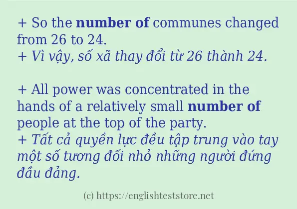 number of câu ví dụ và cách sử dụng