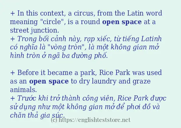 open space sử dụng thực tế trong câu