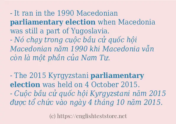 parliamentary election cách sử dụng và câu ví dụ