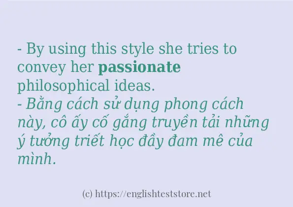 passionate áp dụng trong câu và ví dụ