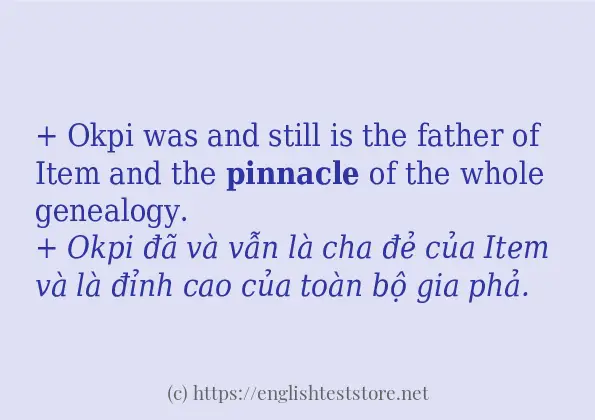 pinnacle cách sử dụng trong câu và ví dụ