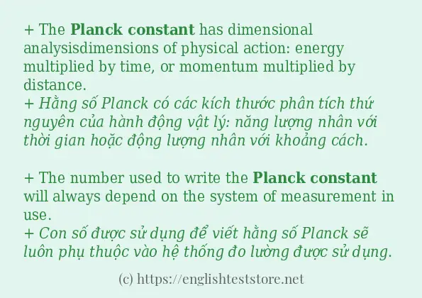 planck constant câu ví dụ về cách dùng