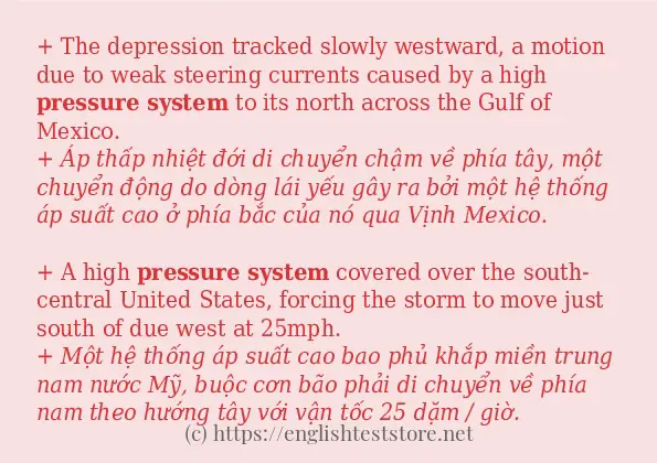 pressure system sử dụng thực tế trong câu