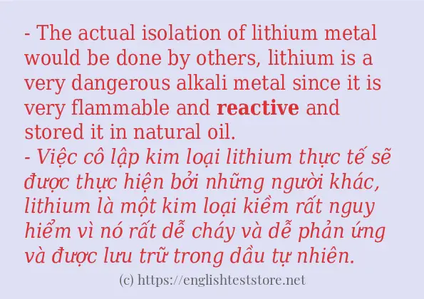 reactive sử dụng thực tế trong câu