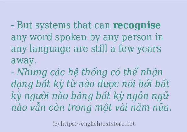 recognise các ví dụ và câu điển hình