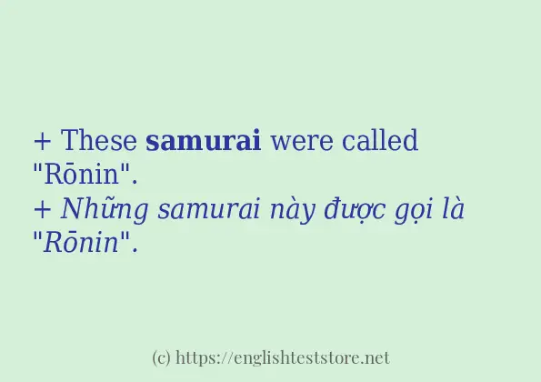 samurai cách dùng và câu ví dụ