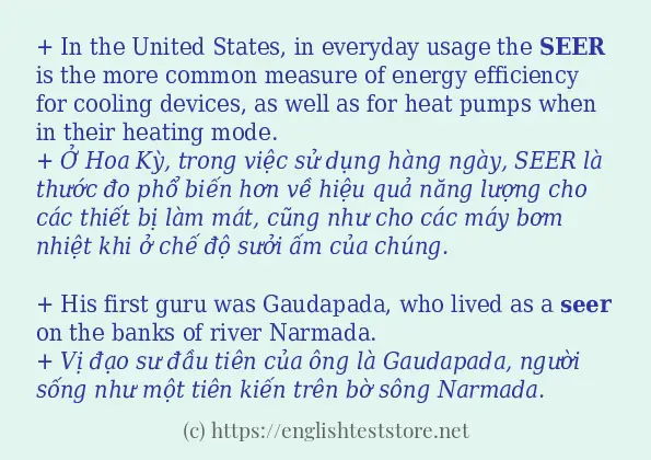 seer câu ví dụ về cách dùng