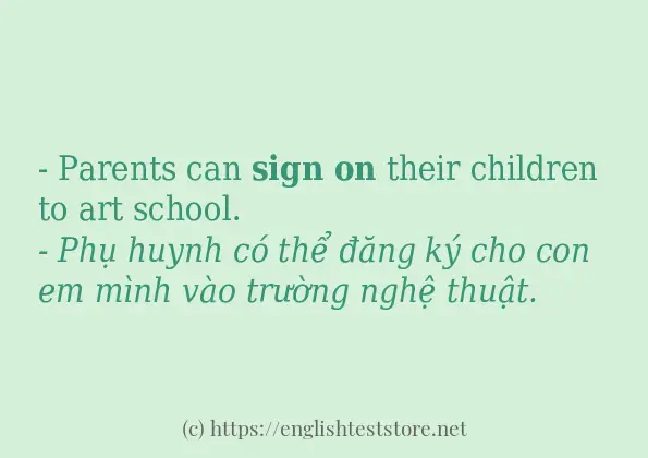 sign on cách sử dụng và câu ví dụ