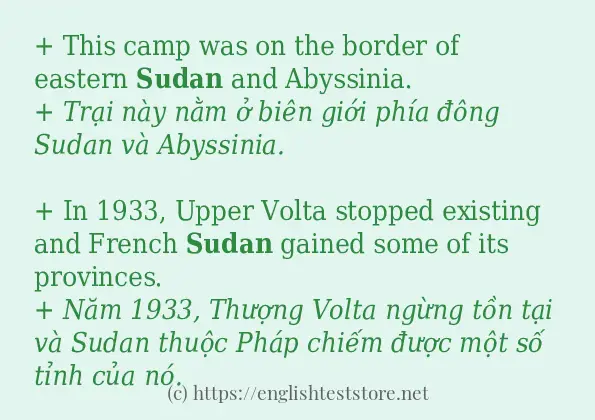 sudan áp dụng trong câu và ví dụ