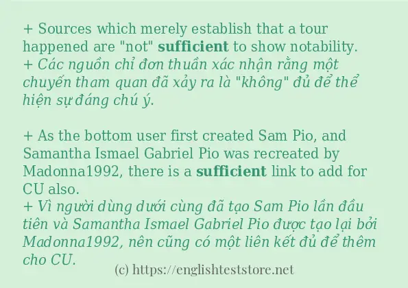 sufficient sử dụng như thế nào?