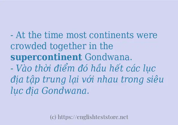 supercontinent cách dùng trong câu và ví dụ