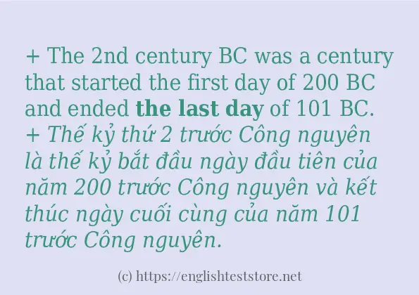 the Last Day cách dùng và câu ví dụ