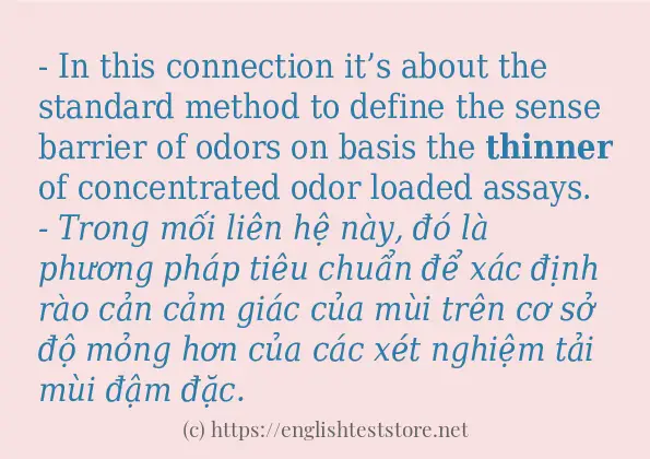 thinner các ví dụ và câu điển hình