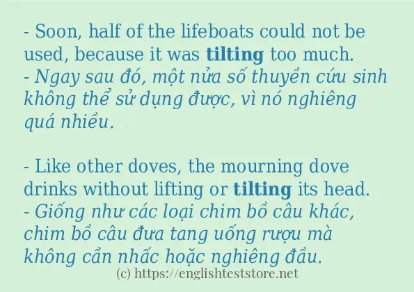 tilting áp dụng trong câu và ví dụ