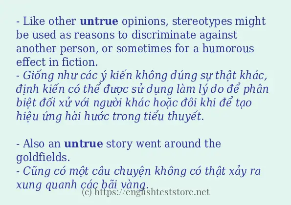 untrue áp dụng trong câu và ví dụ