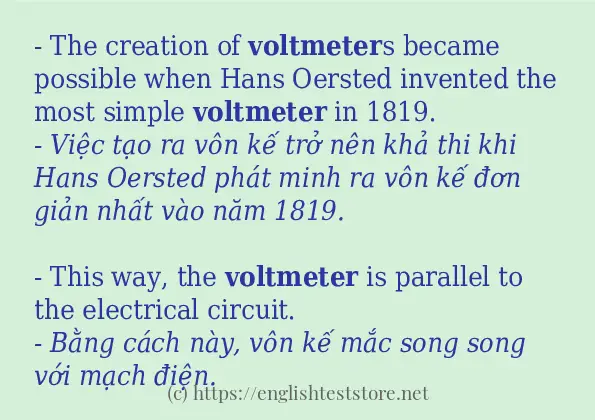 voltmeter sử dụng thực tế trong câu